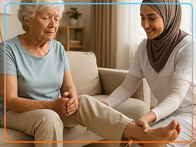 فیزیوتراپی در منزل توسط خانم